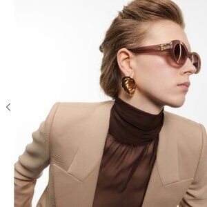 CELINE Triomphe 01 Sunglasses In Acetate BROWN CRYSTAL